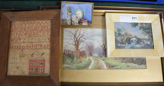 Two oil on ivorine miniatures,